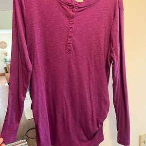 Purple Long Sleeve Henley Shirt